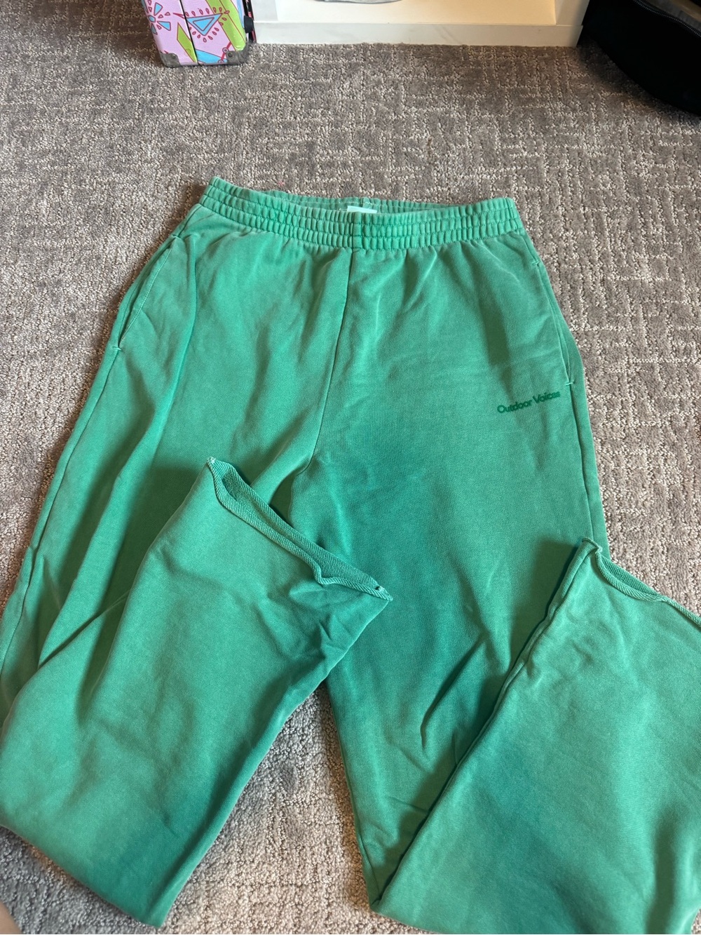 Outdoor Voices Teal Green Track Joggers